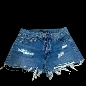 Aeropostale Blue Distressed Jean Shorts .